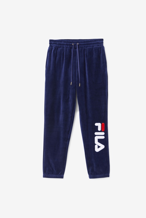 Mansur Velour Pant Navy/White/Red Fila