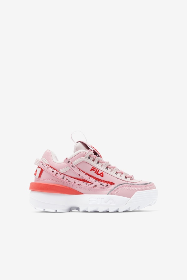 Pink/Coral Blush/White Fila Little Kids' Disruptor 2 Exp