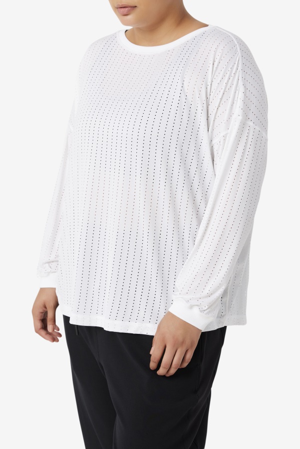 Fila White Fi-Lux Mesh Long Sleeve Top