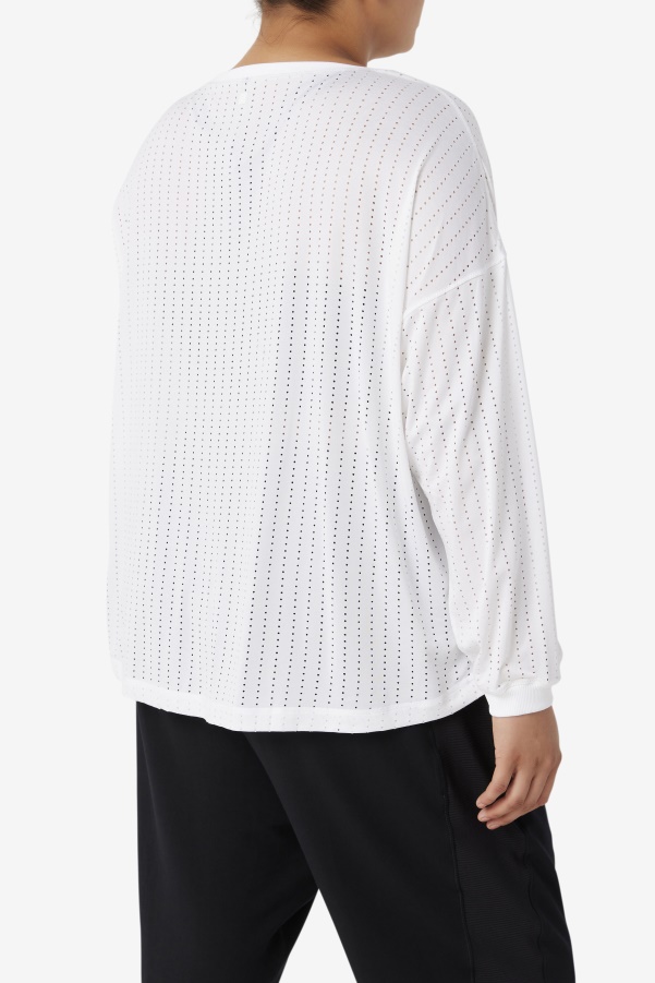Fila White Fi-Lux Mesh Long Sleeve Top
