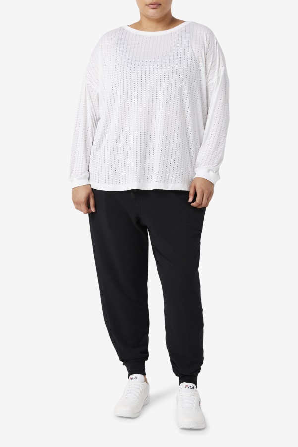 Fila White Fi-Lux Mesh Long Sleeve Top