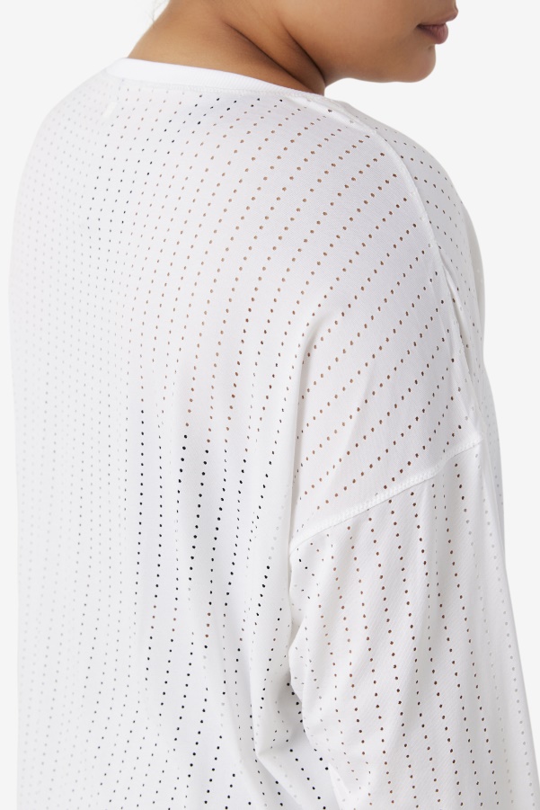 Fila White Fi-Lux Mesh Long Sleeve Top
