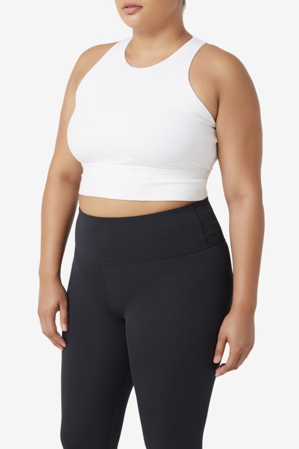 Fila White Uplift High Neck Sports Bra