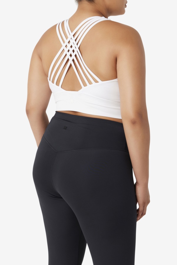 Fila White Uplift High Neck Sports Bra