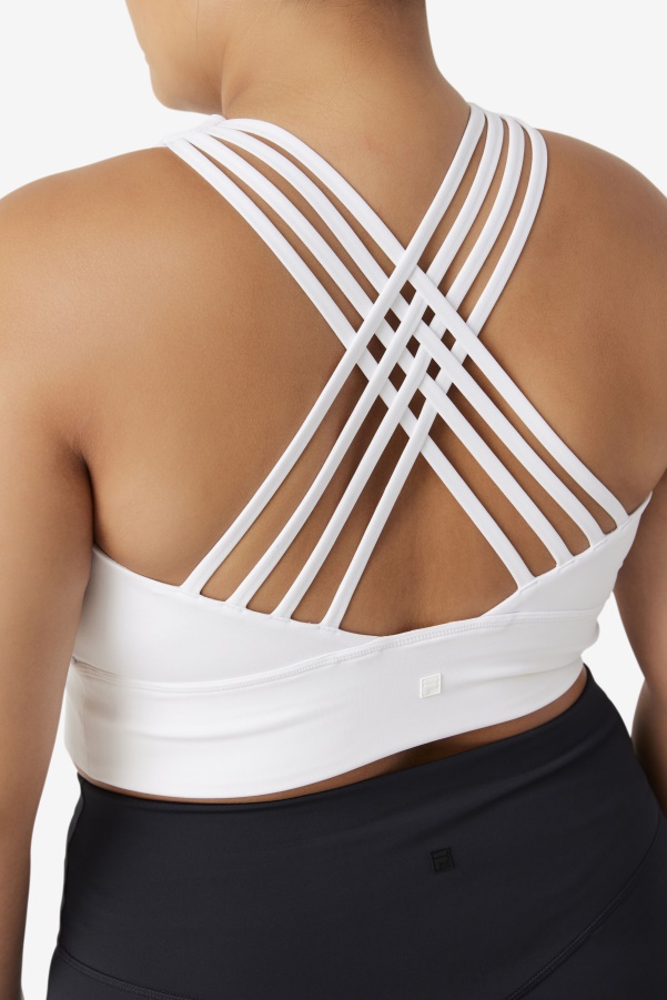 Fila White Uplift High Neck Sports Bra