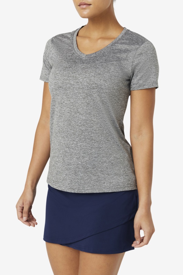 Heather Pickleball Silky V-Neck Fila