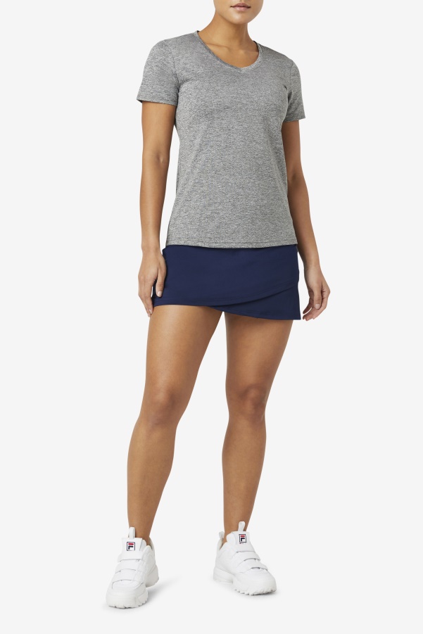 Heather Pickleball Silky V-Neck Fila
