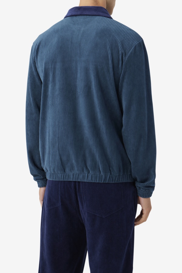 Teal/Navy/Egret Gerard Velour Jacket Fila