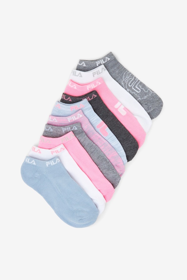 Girl's Floral No Show Sock 10-Pack Ltblue Fila