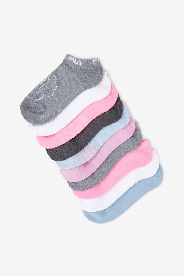 Girl's Floral No Show Sock 10-Pack Ltblue Fila