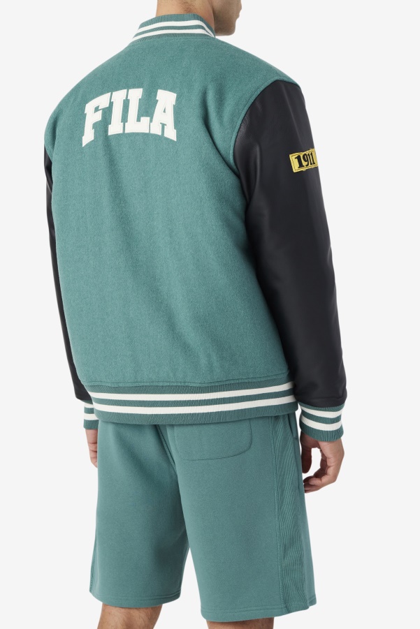 Josh Varsity Jacket Fila Blue Spruce/Black