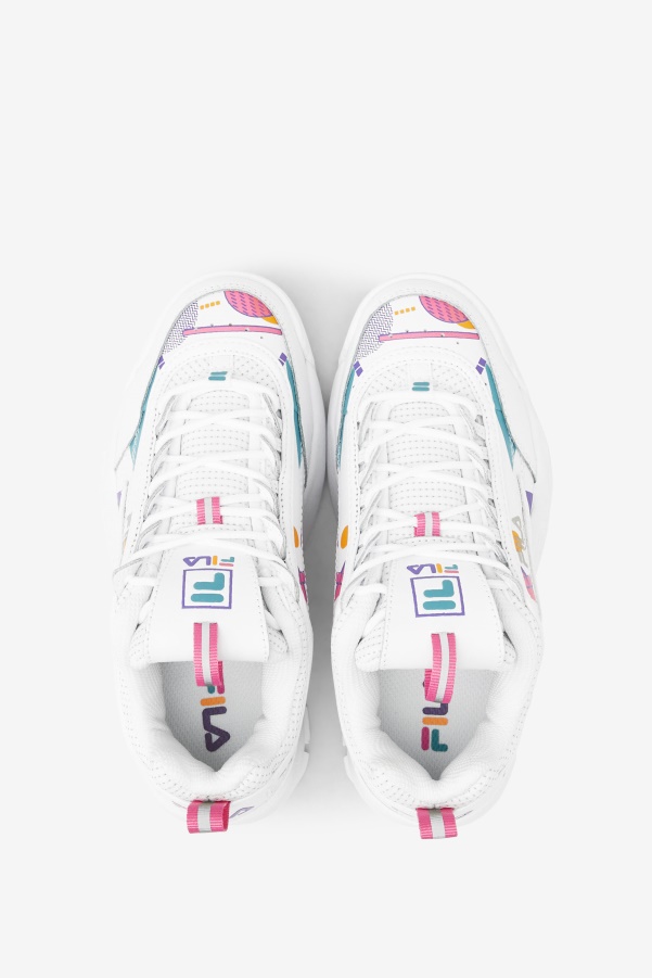 Little Kids' Disruptor 2 Premium Fila White/Bubblegum/Blue