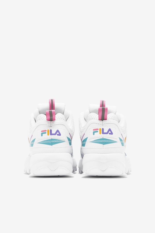 Little Kids' Disruptor 2 Premium Fila White/Bubblegum/Blue