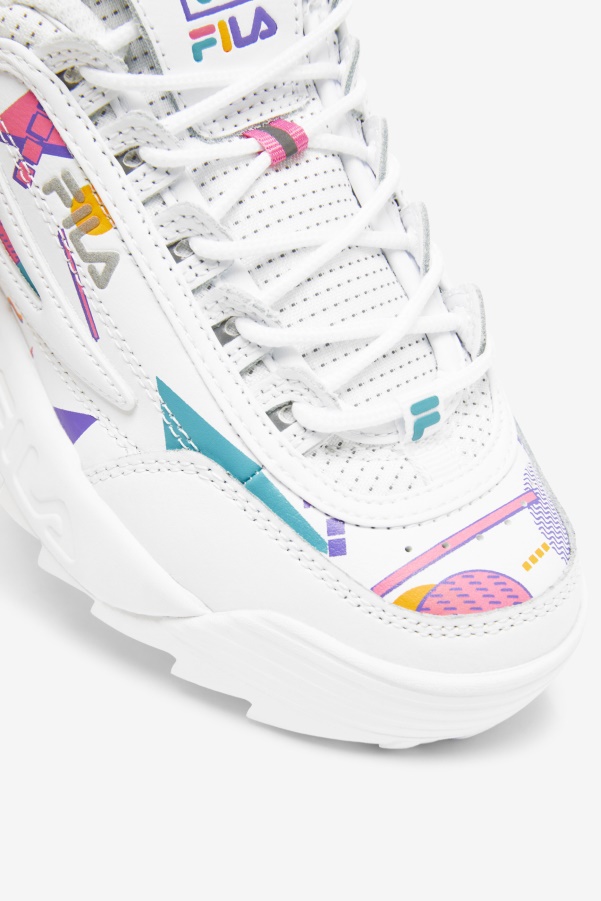 Little Kids' Disruptor 2 Premium Fila White/Bubblegum/Blue