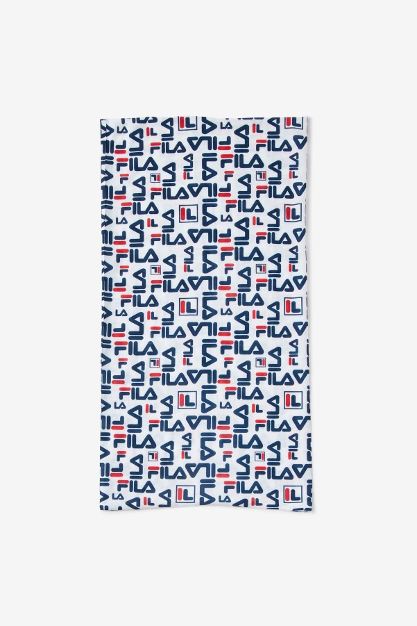 Fila White Multi Repeating Logo Gaitor