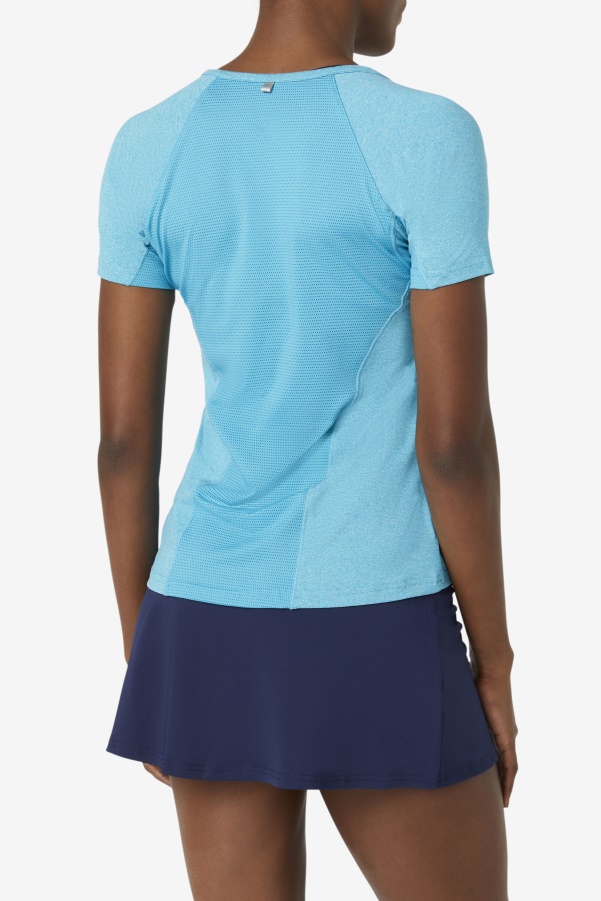 Pickleball Short Sleeve Top Fila Turquoise Heather