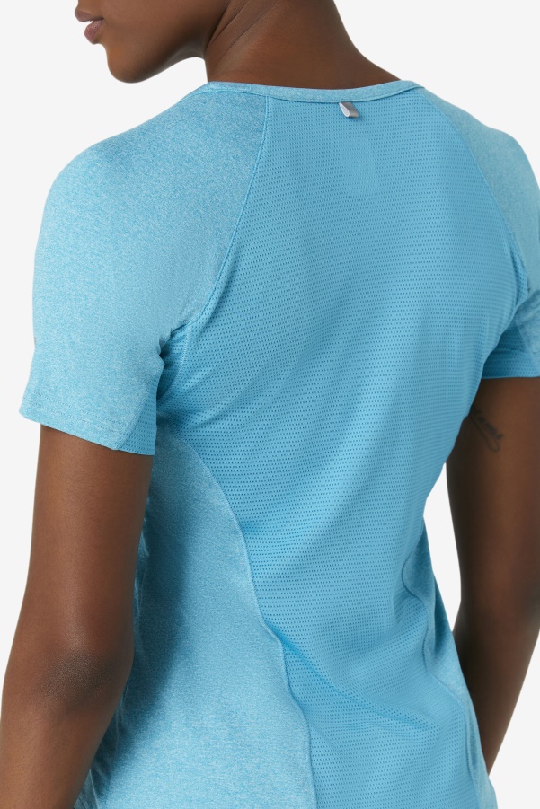 Pickleball Short Sleeve Top Fila Turquoise Heather