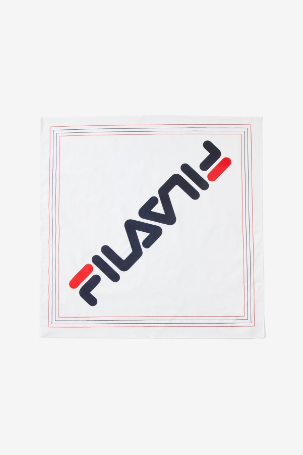 White Multi Fila Diagonal Logo Bandana