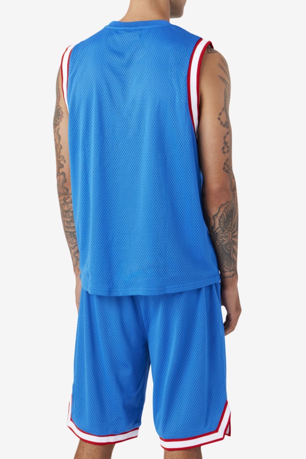 Fila Blue/White/Red/Gold Ovi Basketball Jersey