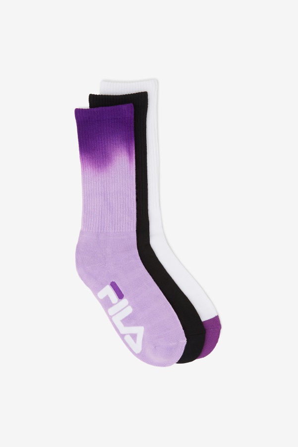 Purple Women's Dip Dye Crew Sock 3-Pack Fila