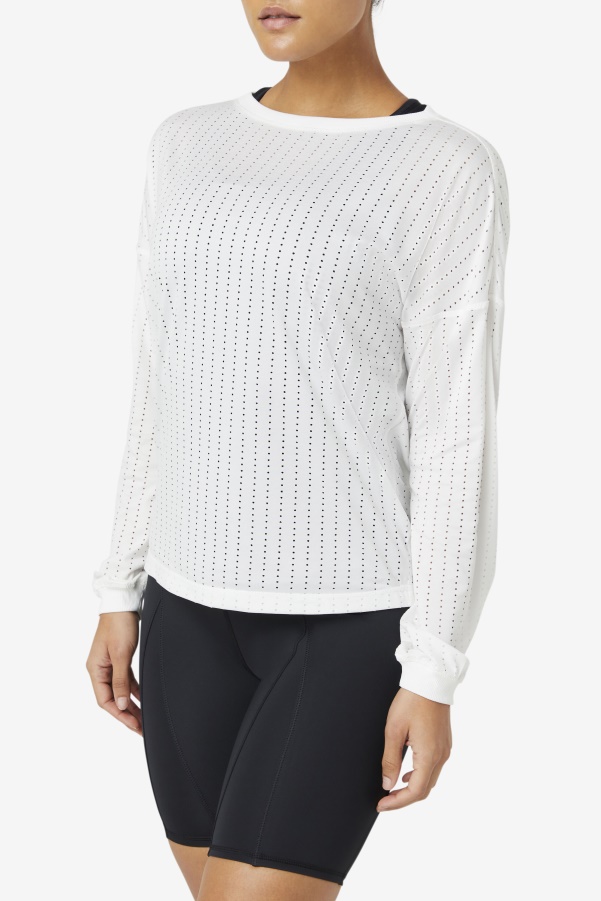 Fi-Lux Mesh Long Sleeve Top White Fila