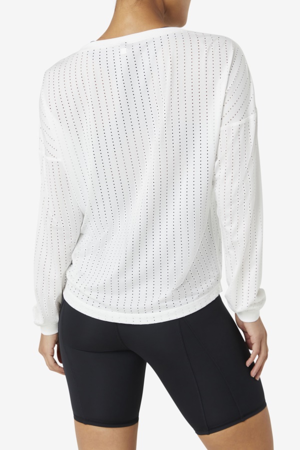 Fi-Lux Mesh Long Sleeve Top White Fila