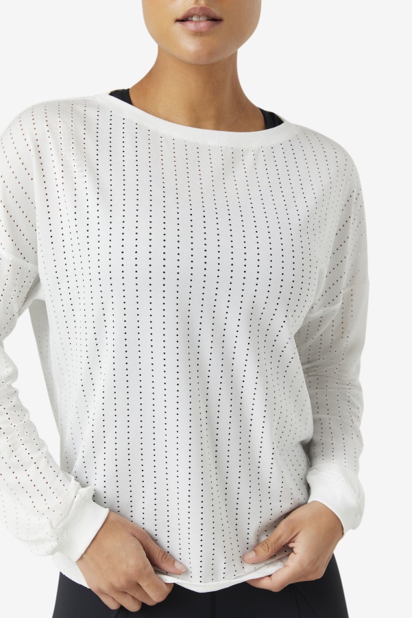 Fi-Lux Mesh Long Sleeve Top White Fila