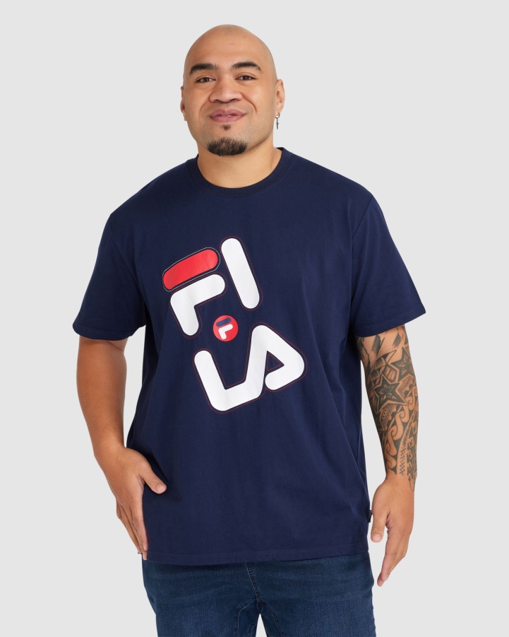 New Navy Fila Men's Plus Kiley Tee