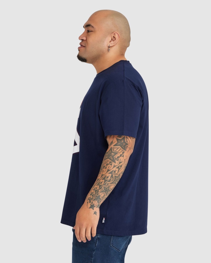 New Navy Fila Men's Plus Kiley Tee