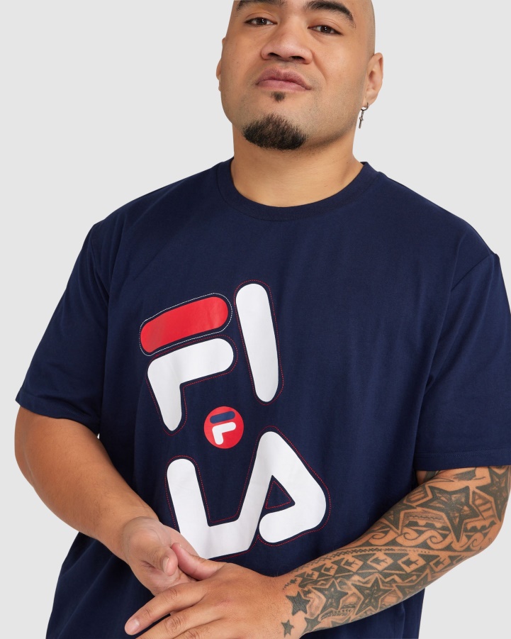 New Navy Fila Men's Plus Kiley Tee