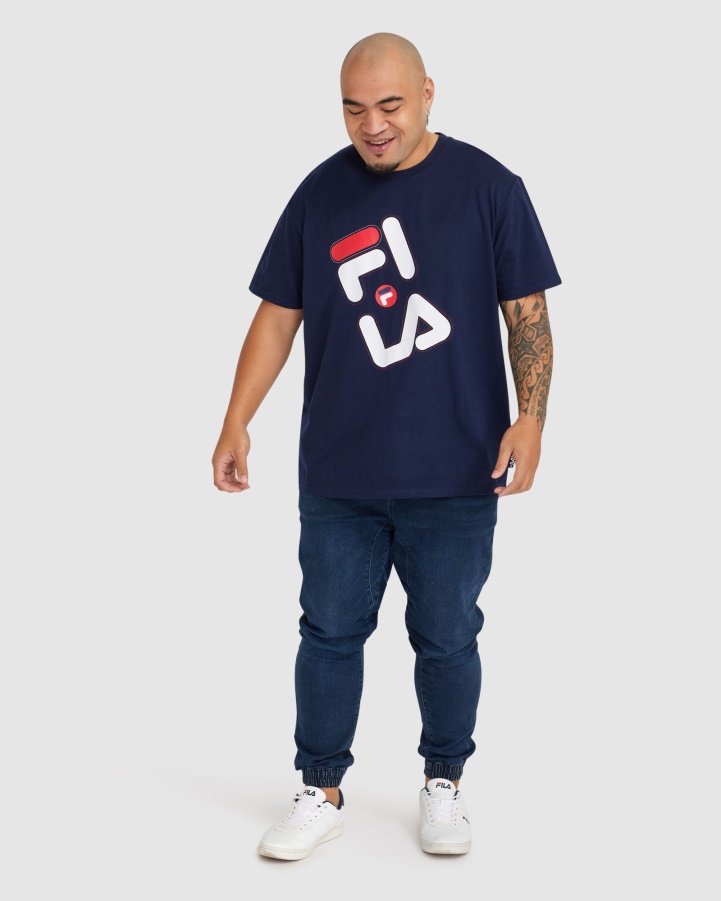 New Navy Fila Men's Plus Kiley Tee