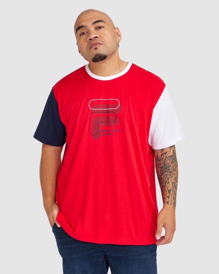 Fila Red Men's Plus Lennox Tee