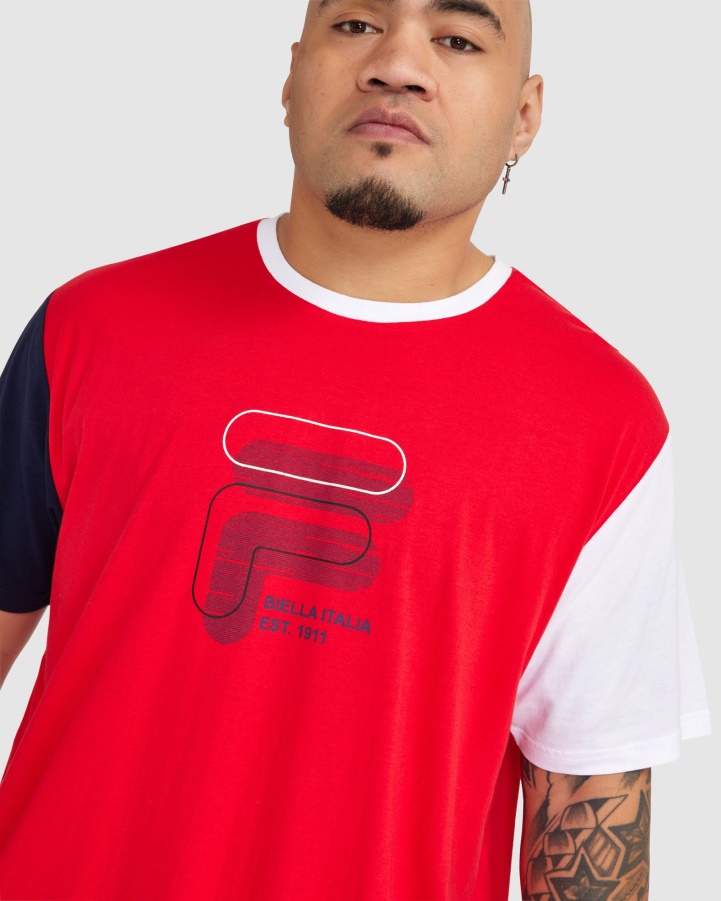 Fila Red Men's Plus Lennox Tee