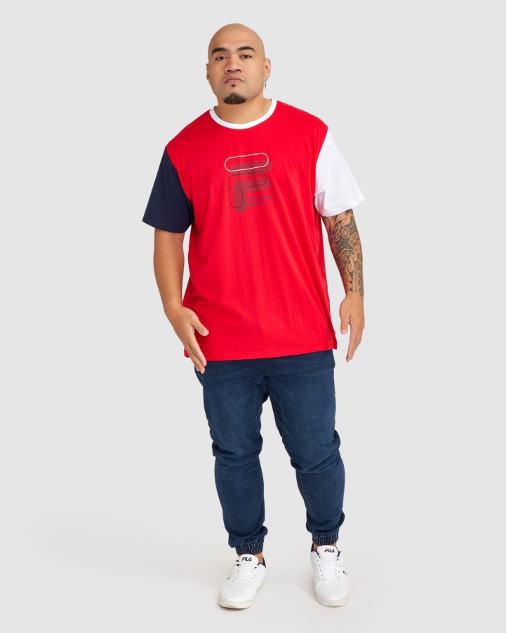 Fila Red Men's Plus Lennox Tee