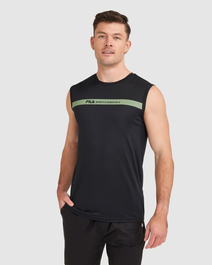 Black Fila Men's Caleb QDry Tank