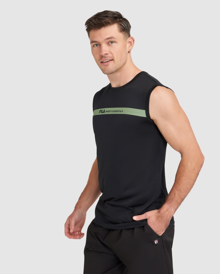 Black Fila Men's Caleb QDry Tank