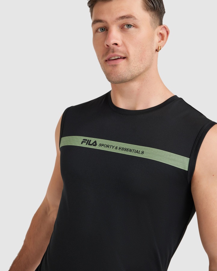 Black Fila Men's Caleb QDry Tank