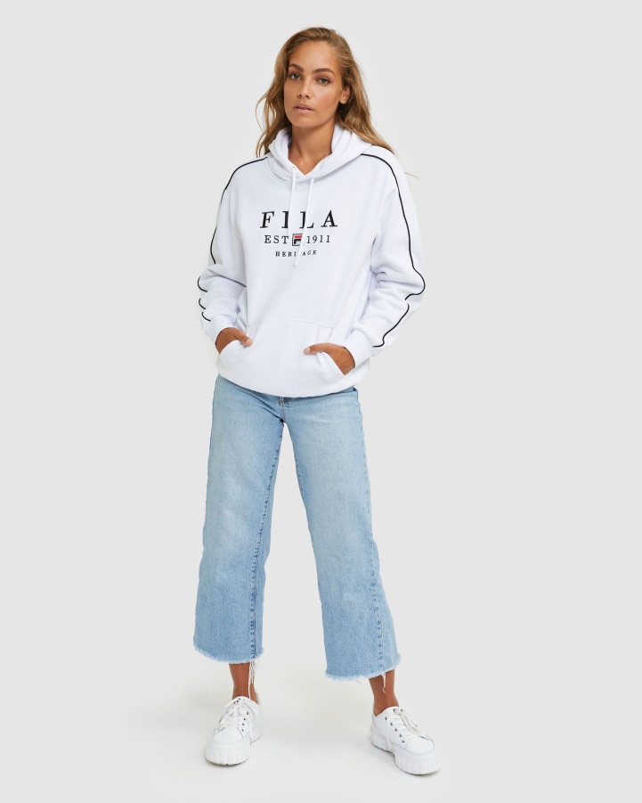 White Unisex Heritage Hood Fila