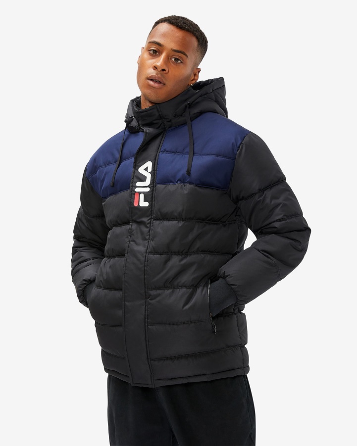 Black Fila Men's Castilo Puff Jacket