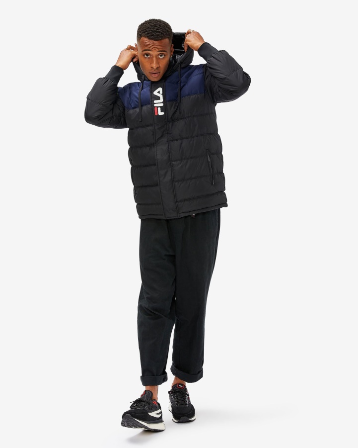 Black Fila Men's Castilo Puff Jacket