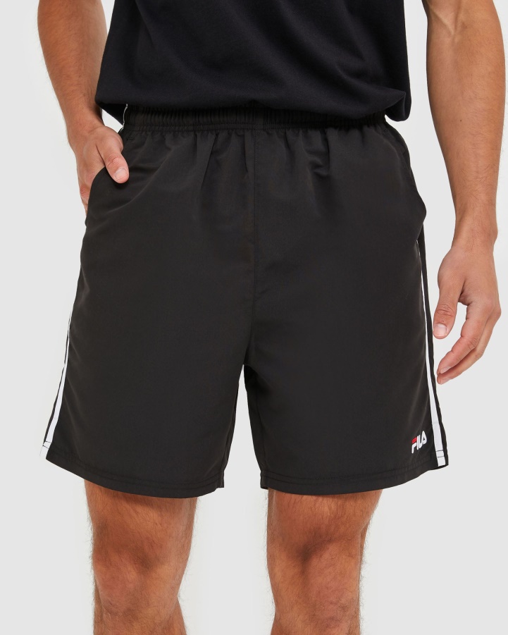 Black Fila Classic Men's Microfibre Shorts
