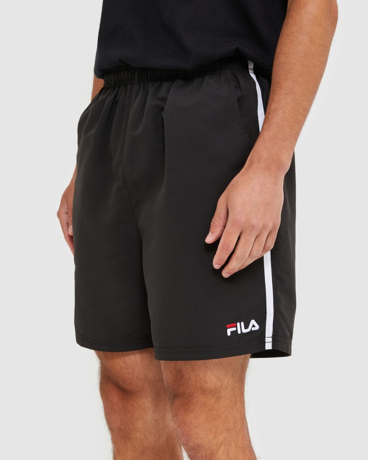Black Fila Classic Men's Microfibre Shorts