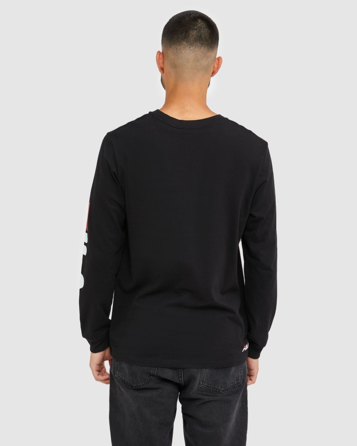 Black Fila Classic Men's Long Sleeve Tee