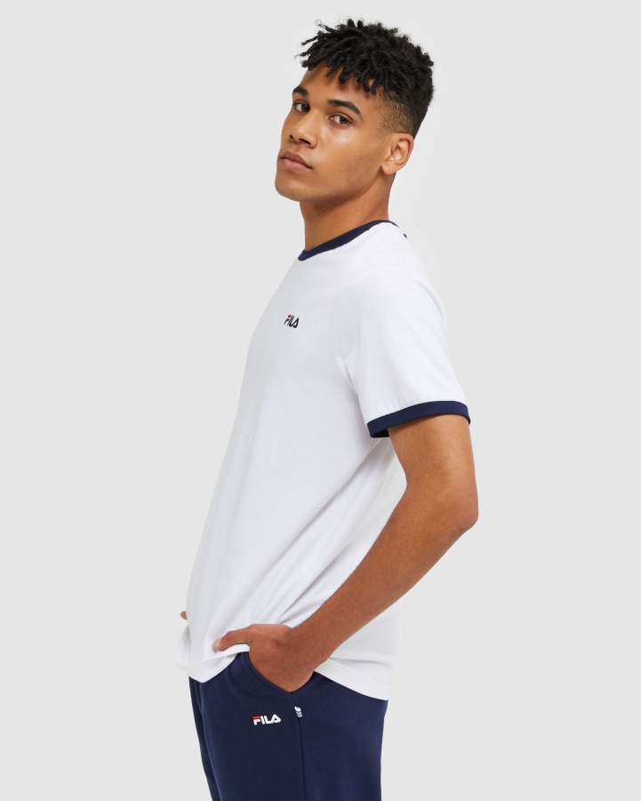 Fila White Classic Men's Ringer Tee