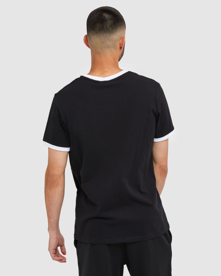 Black Fila Classic Men's Ringer Tee