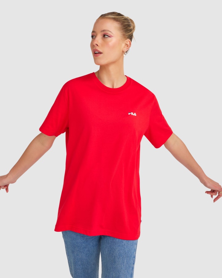 Red Fila Unisex Classic Tee 2