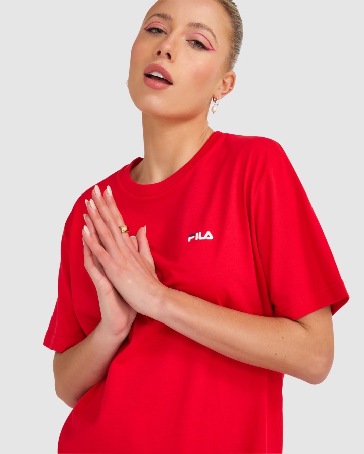 Red Fila Unisex Classic Tee 2