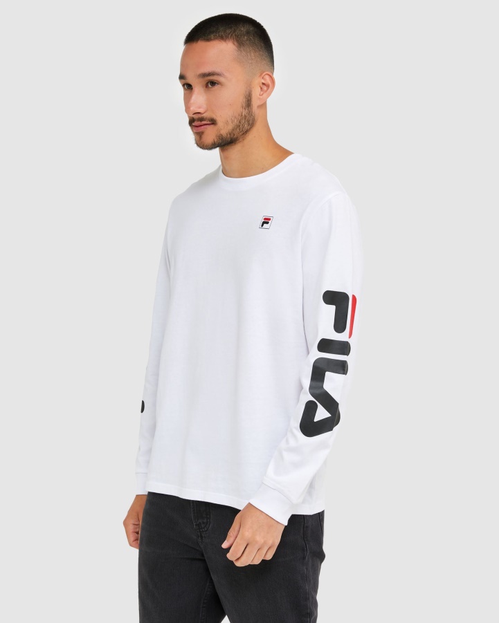 Classic Men's Long Sleeve Tee Fila White
