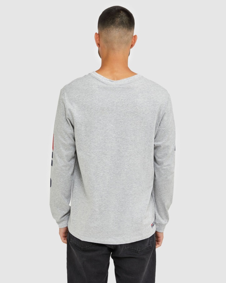 Classic Men's Long Sleeve Tee Silver Marle Fila