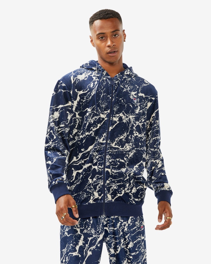 Navy Marble Unisex Aspen Jacket Fila